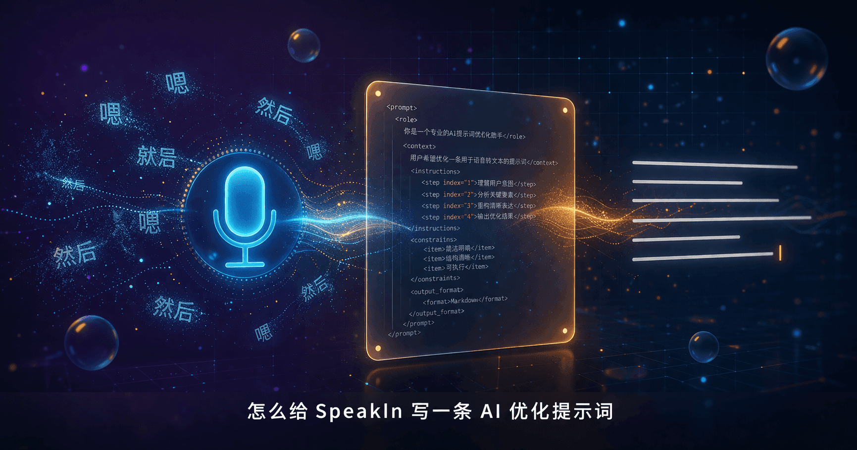 怎么给 SpeakIn 写一条 AI 优化提示词
