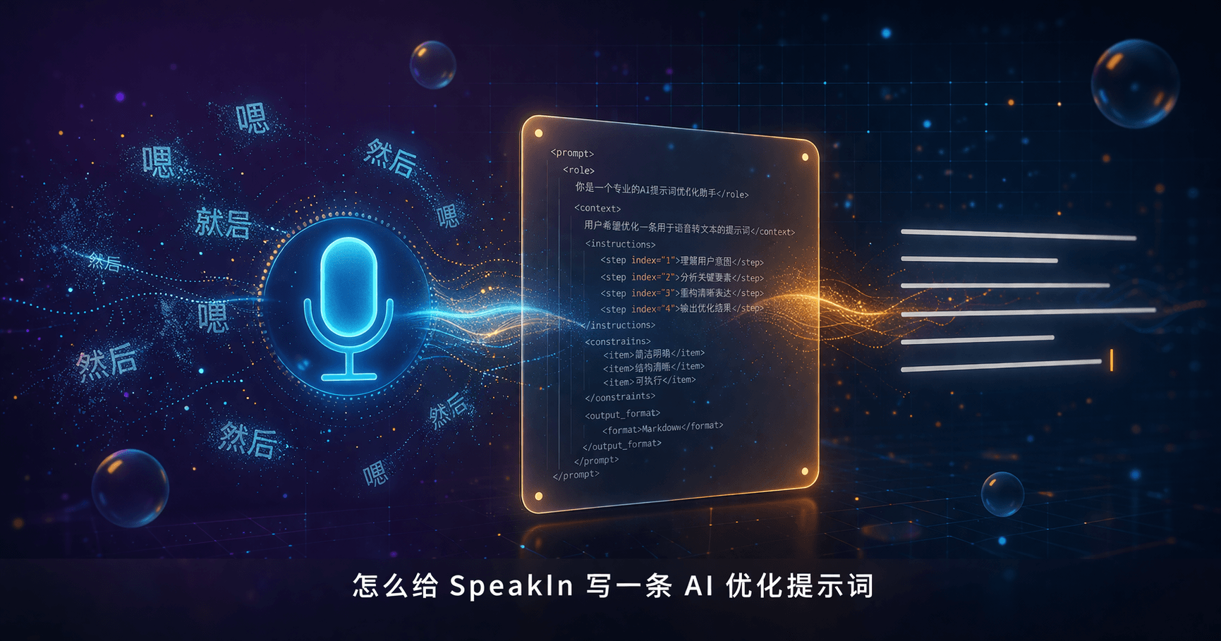 怎么给 SpeakIn 写一条 AI 优化提示词